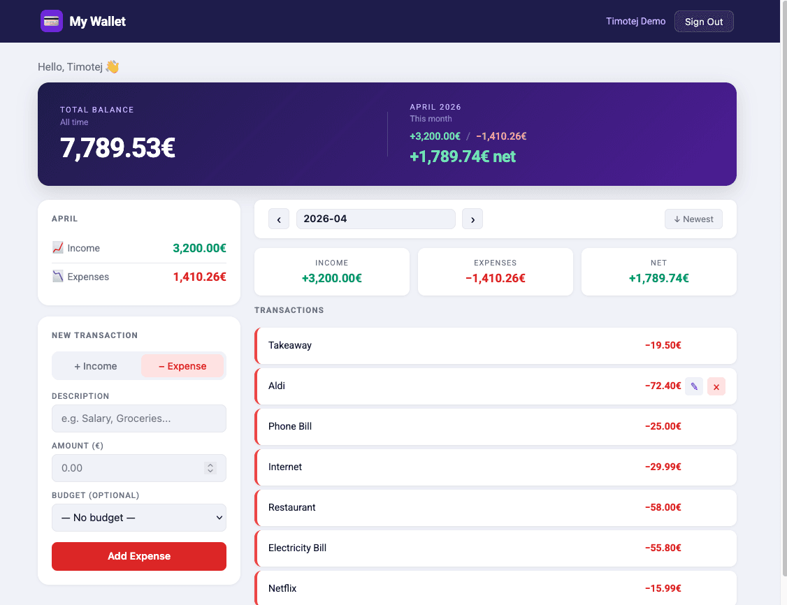 My Wallet finance tracker